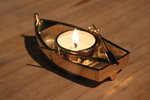 Rowing boat candleholder Gold